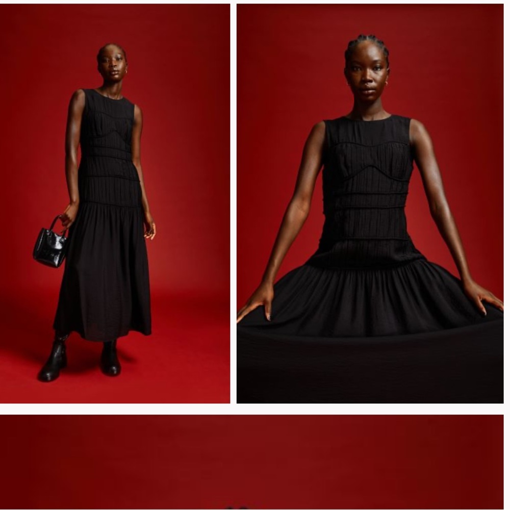 H&M pleated maxi dress